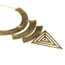 Vintage Retro Triangle Alloy Pendants Full Metal Design Punk Style Necklace Golden Arc Choker for Woman