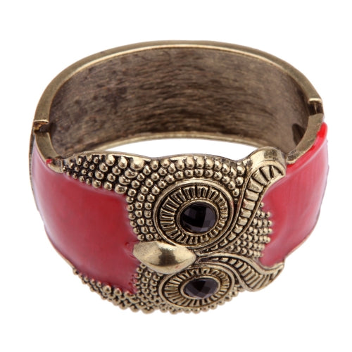 European American Style Opening Retro Punk Drip Owl Bangle Bracelet