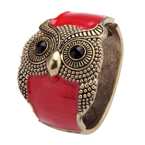 European American Style Opening Retro Punk Drip Owl Bangle Bracelet