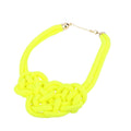 Chunky Statement Handmade Knitted Rope Choker Collar Necklace Women Short Candy Fluorescent Color Jewelry