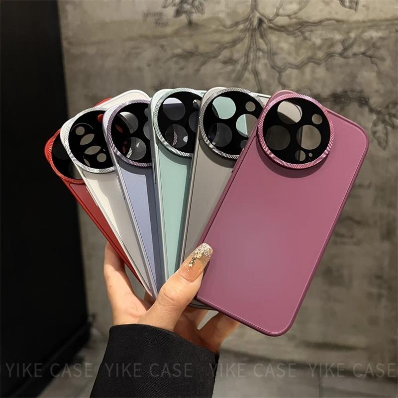 ABD-042301 Premium Frosted Solid Color iPhone 15 Pro Case with Full Accessories: Lens Film, Slipcover, Compatible with Apple Pro Max