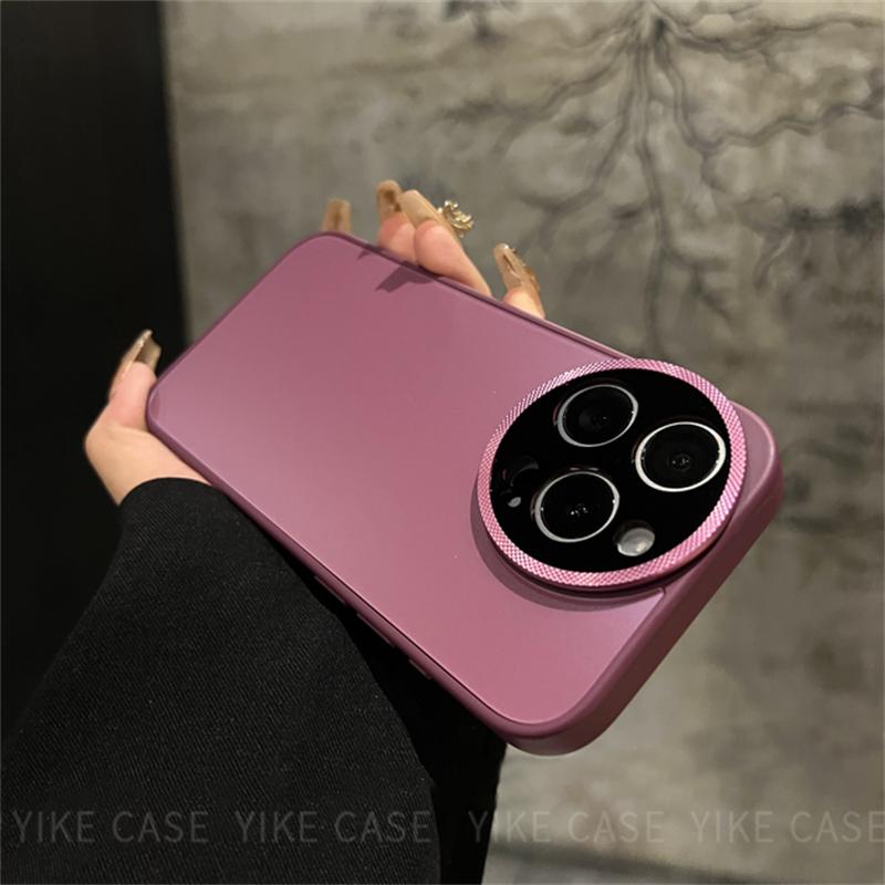 ABD-042301 Premium Frosted Solid Color iPhone 15 Pro Case with Full Accessories: Lens Film, Slipcover, Compatible with Apple Pro Max