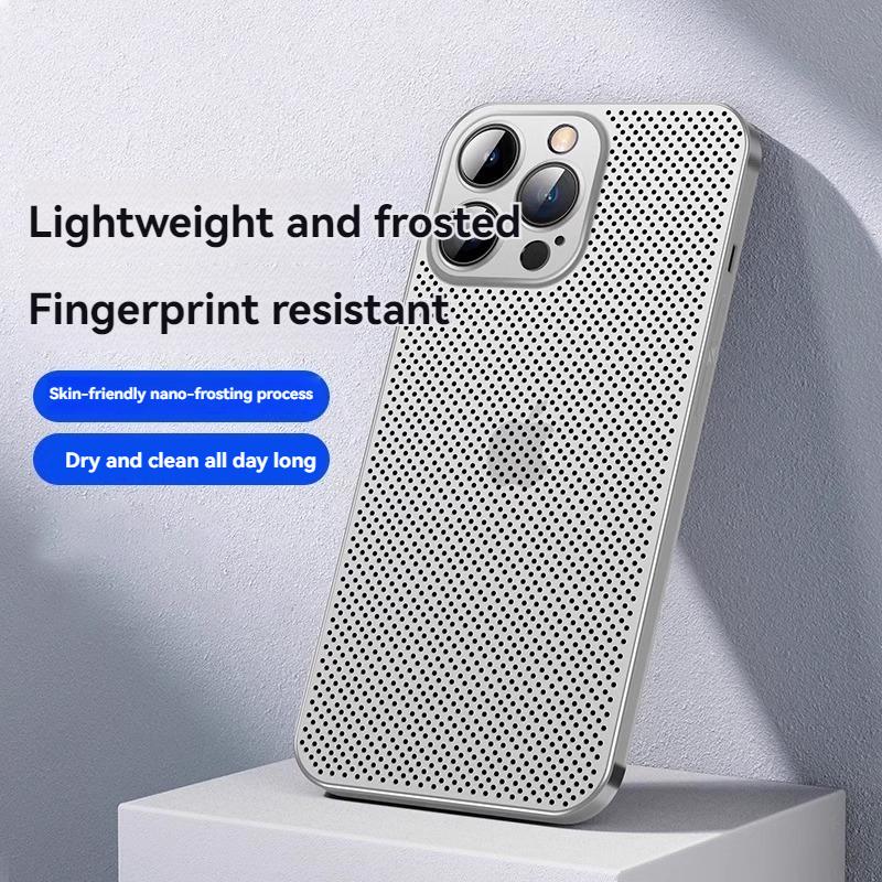 XJK-042303S-Apple 12 -15 Case, Metal Bezel, New, Transparent, Drop-proof, Heat Dissipation, Protective Cover, Magnetic Attraction