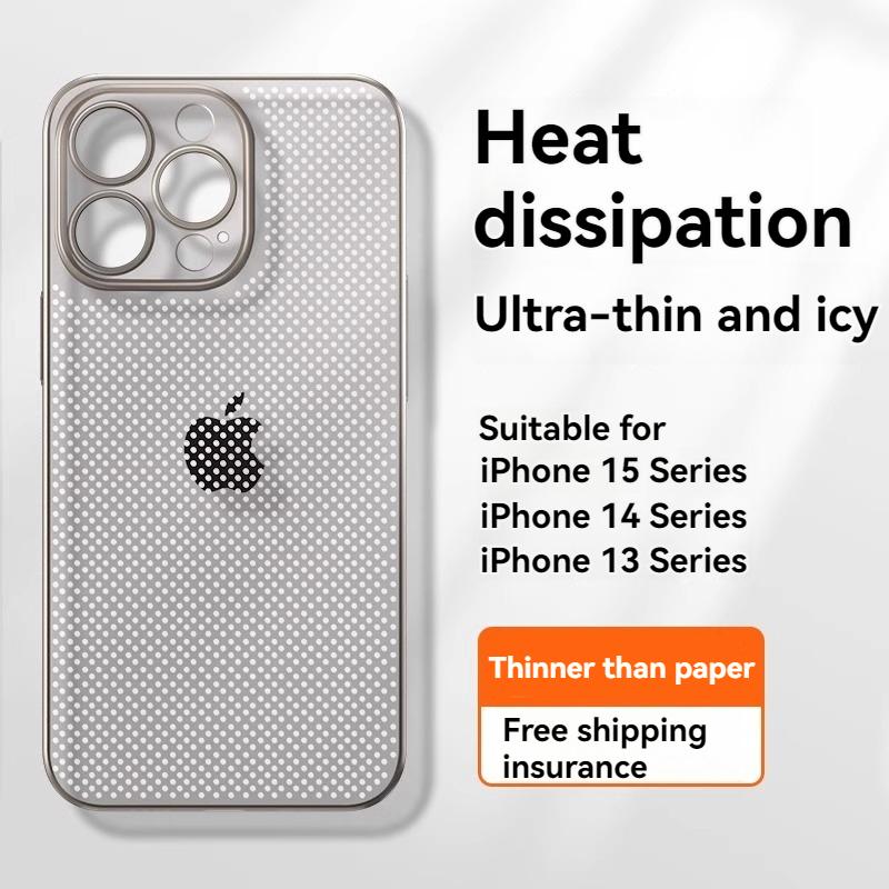 XJK-042302-iPhone12-15 Mobile iPhonePhone Case, Heat Dissipation, Breathable,, Lens All-Inclusive, Ultra-Thin, Frosted, Anti-Drop, 2024 New