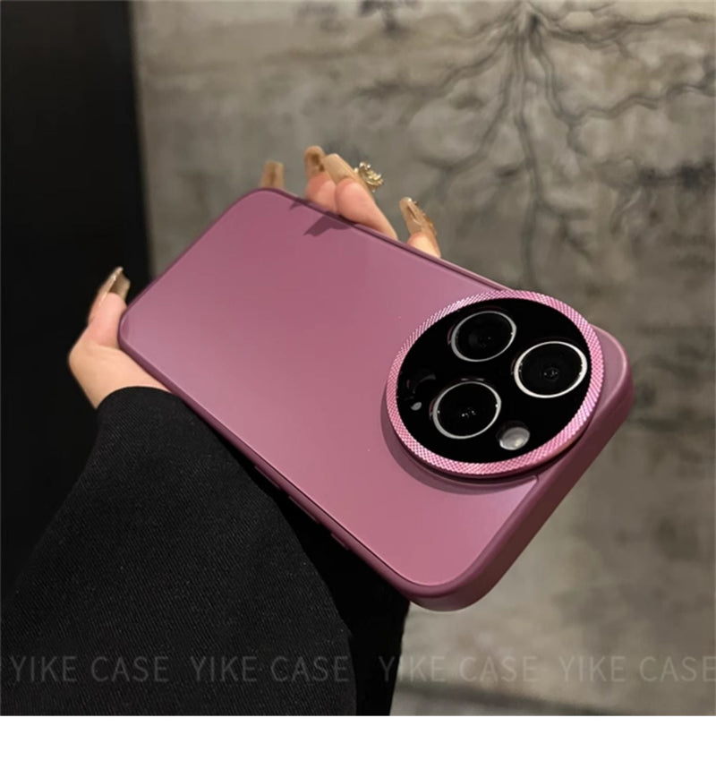 ABD-042301 Premium Frosted Solid Color iPhone 15 Pro Case with Full Accessories: Lens Film, Slipcover, Compatible with Apple Pro Max