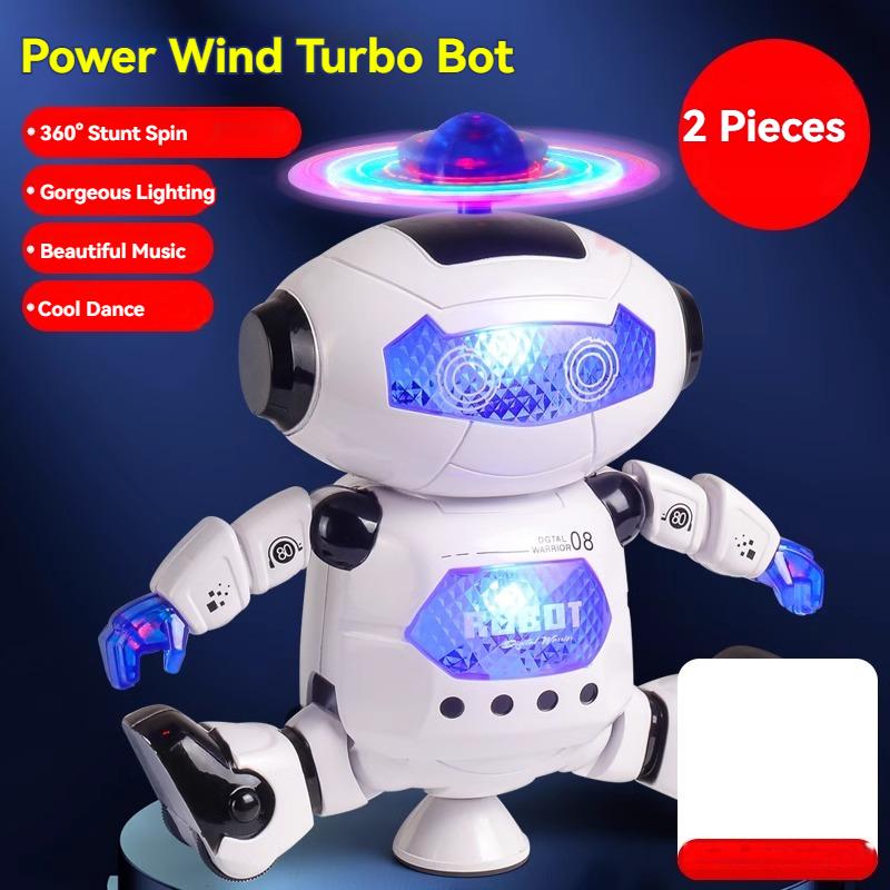 XJK-042502S-Electric Dancing Toys, 360 Degree Rotation, With Lights and Music, Intelligent Children's Toys Gifts- -2 Pieces