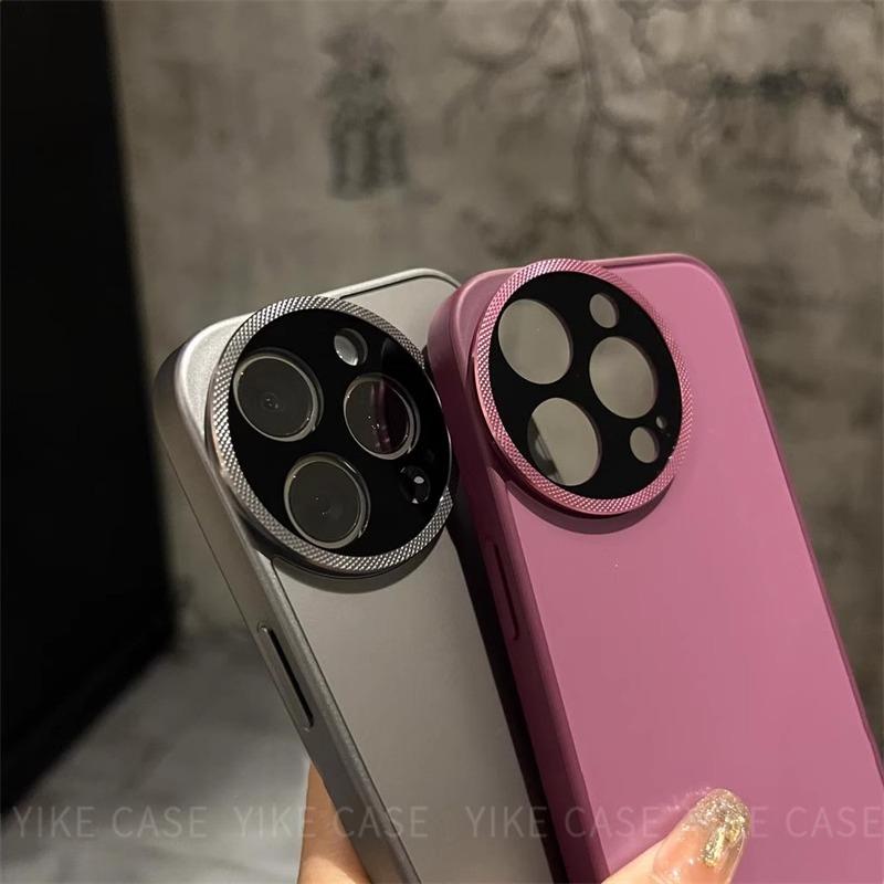 ABD-042301 Premium Frosted Solid Color iPhone 15 Pro Case with Full Accessories: Lens Film, Slipcover, Compatible with Apple Pro Max