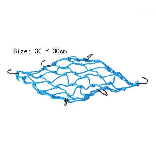 Bike Net Motorcycle Accessories 6 Hooks Fuel Tank Luggage Helmet Bungee Web 30*30cm