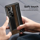 HCW-041101 Jazz Retro Style Anyi-fall Protective Leather Phone Case For Samsung Galaxy Fold5/Fold4 With Front Protection Film And Stylus