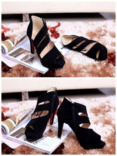 Fashion Sexy Women Heels Peep Toe Platform Sole Shoes Pumps Black