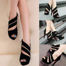 Fashion Sexy Women Heels Peep Toe Platform Sole Shoes Pumps Black