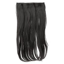 High Temperature Long Silk Slightly Curled Hair Slice Extension with 5 BB Clip-on Simulation Lace Wig