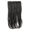 High Temperature Long Silk Slightly Curled Hair Slice Extension with 5 BB Clip-on Simulation Lace Wig