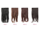 High Temperature Long Silk Slightly Curled Hair Slice Extension with 5 BB Clip-on Simulation Lace Wig