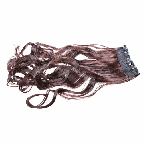 5Clips in on Wavy Curl Synthetic Hairpieces Slice Hair Extension Ponytail High Temperature Fiber