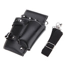 Black Waist Pack for Hairdressing Tool Soft Leather Scissors Comb Bag