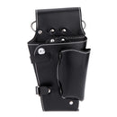 Black Waist Pack for Hairdressing Tool Soft Leather Scissors Comb Bag