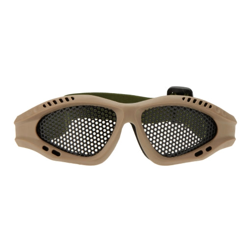 Adjustable Belt Goggles Lightweight Anti-fog Shock Resistant Eye Protection Metal Mesh Glasses for Airsoft Games Sports