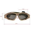 Adjustable Belt Goggles Lightweight Anti-fog Shock Resistant Eye Protection Metal Mesh Glasses for Airsoft Games Sports