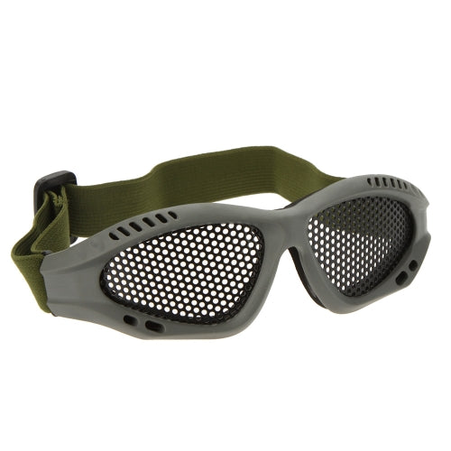 Adjustable Belt Goggles Lightweight Anti-fog Shock Resistant Eye Protection Metal Mesh Glasses for Airsoft Games Sports