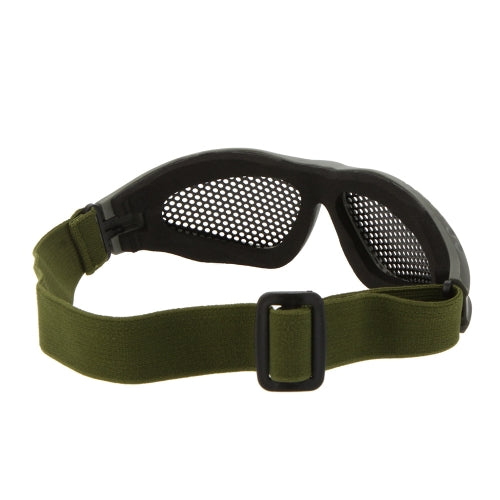 Adjustable Belt Goggles Lightweight Anti-fog Shock Resistant Eye Protection Metal Mesh Glasses for Airsoft Games Sports