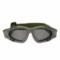 Adjustable Belt Goggles Lightweight Anti-fog Shock Resistant Eye Protection Metal Mesh Glasses for Airsoft Games Sports